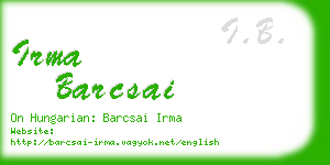 irma barcsai business card